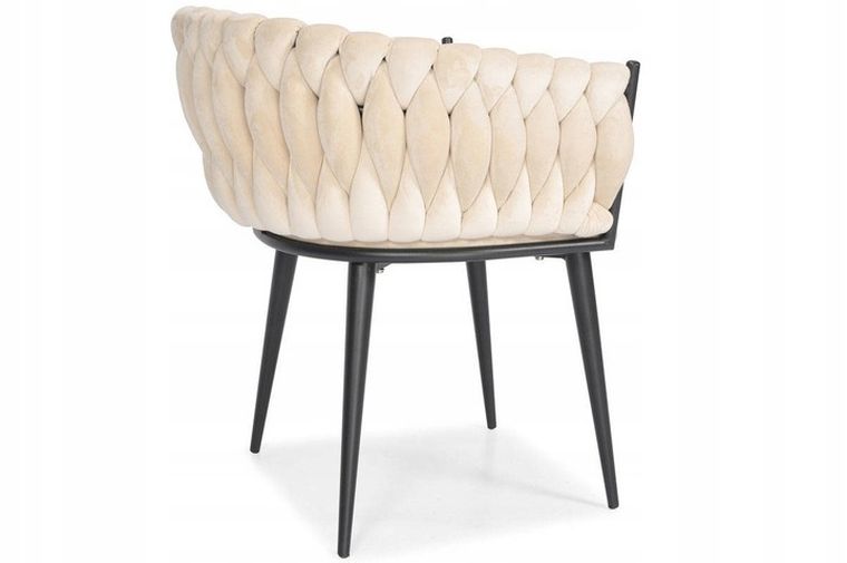 Hedo, Glamour, krzesło welurowe, beżowe