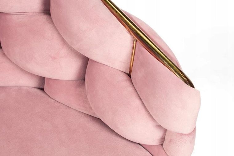 Hedo, Glamour, krzesło welurowe, złote nogi, różowe