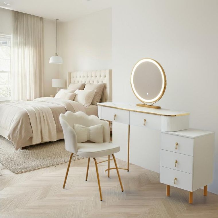 Hedo, Verdiro, toaletka kosmetyczna z lustrem LED, biała