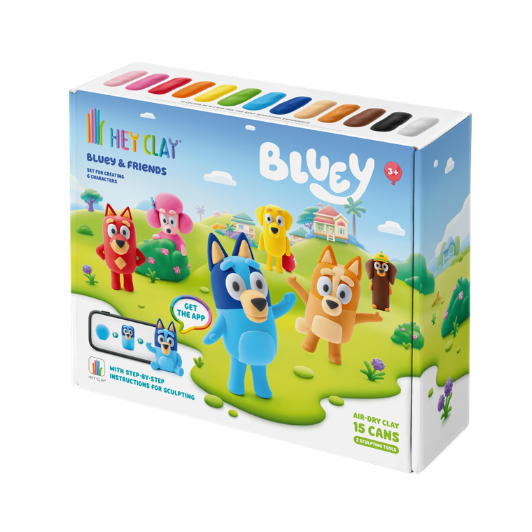 Hey Clay, Bluey, masa plastyczna, 15 szt.