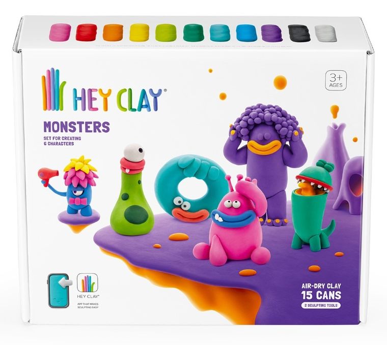 Hey Clay, Potwory, masa plastyczna, 15 szt.