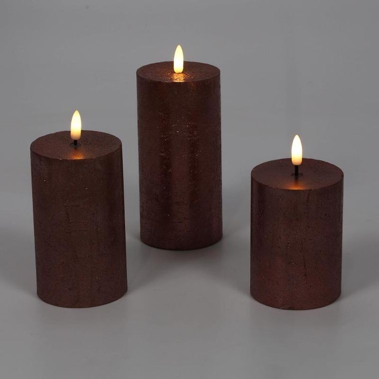 Home Styling Collection, dekoracyjne świece LED 7,5 cm, 3 szt.