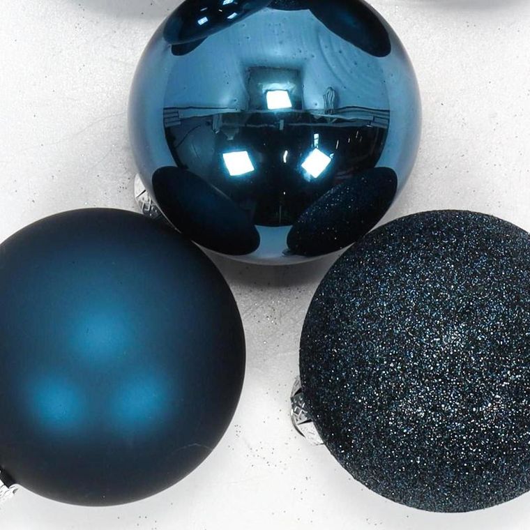 Home Styling Collection, szklane bombki świąteczne, niebieskie, 6 cm, 20 szt.