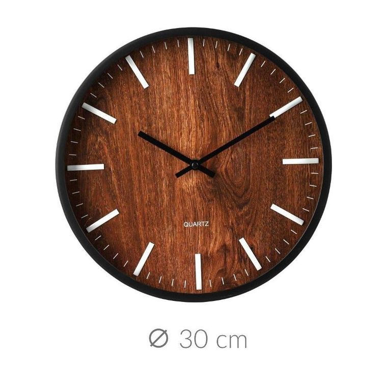 Home Styling Collection, zegar ścienny, tarcza w drewnianym stylu, Ø 30 cm
