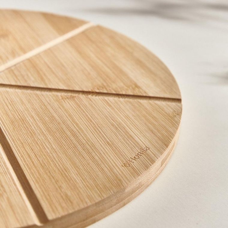 Homla, Bambou, Deska do serwowania pizzy z nożykiem, 32 cm, ALL 958384