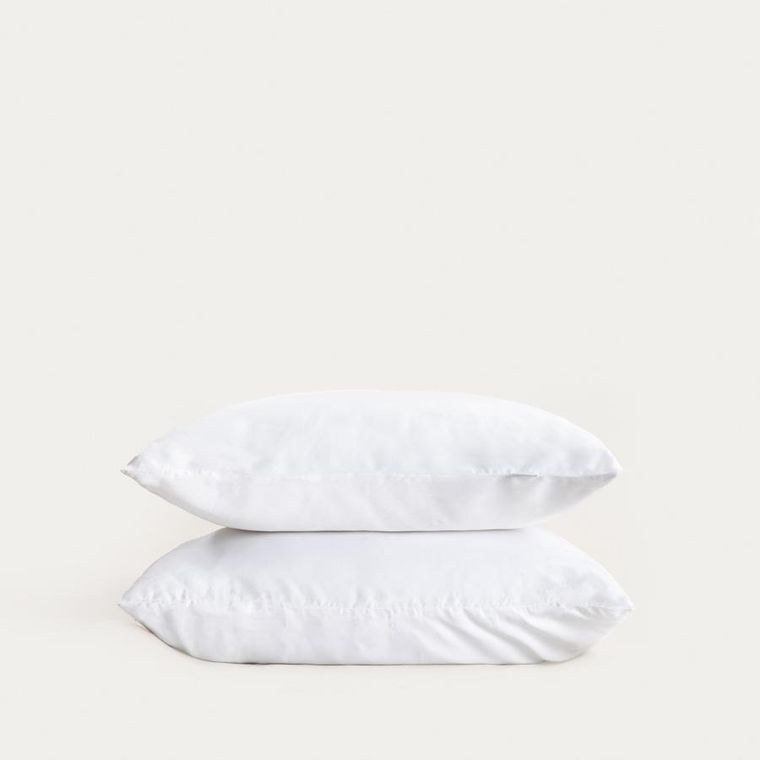 Homla, Bamsa, zestaw dwóch poszewek, z satyny bambusowej, biały, 50-60 cm