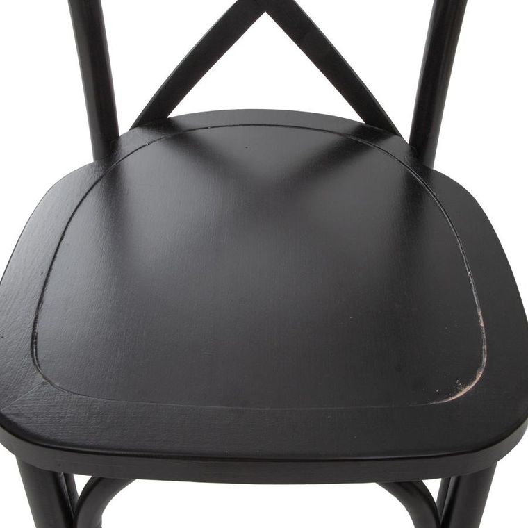 Homla, Drev, Krzesło drewniane czarne, 43,5-44-89,5 cm, 875743