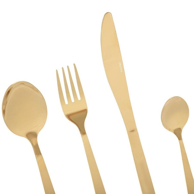 Homla, Fabro, zestaw sztućców, złotych, 24 szt.