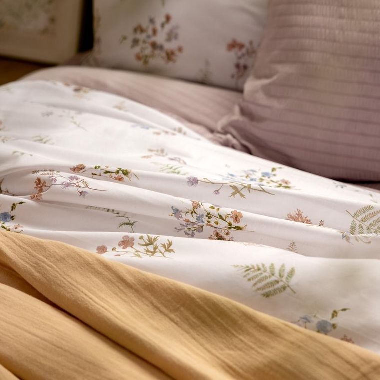 Homla, Fern, Pościel bawełniana w kwiaty 200-220 cm