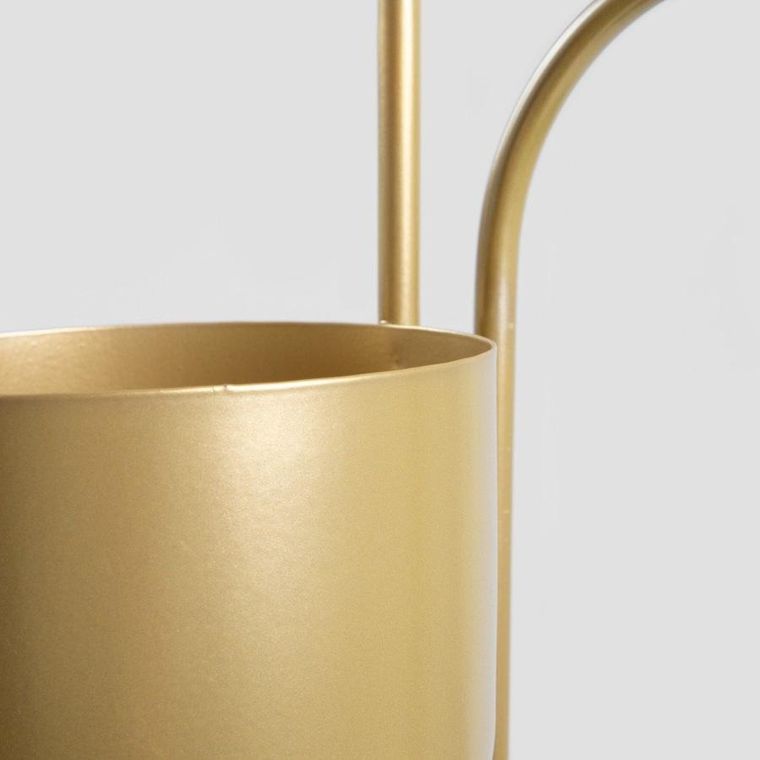 Homla, Floero, kwietnik, metalowy, złoty, 49-14-80 cm