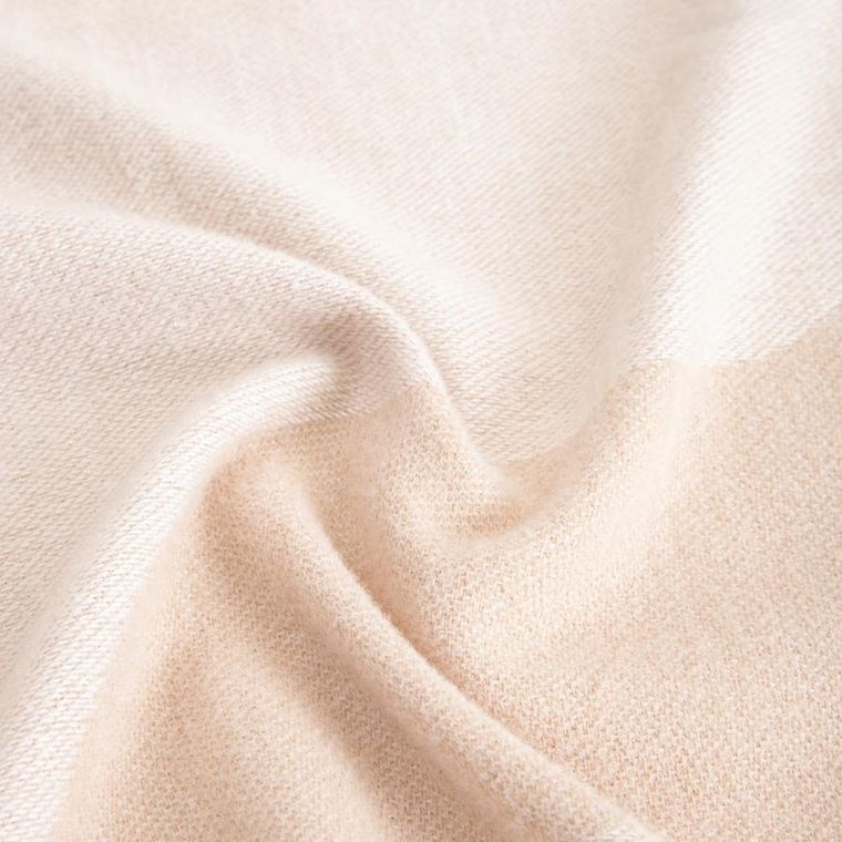 Homla, Kalor, koc, beżowy żakardowy we wzór z frędzlami, 135-200 cm