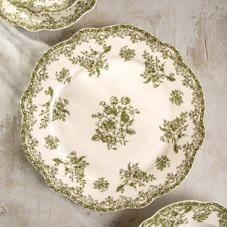 Homla, Lourry, talerz, obiadowy zielony, 27 cm