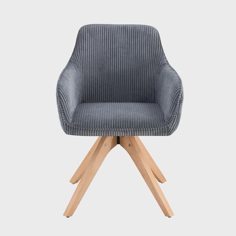 Homla, Pema, krzesło sztruksowe, ciemnoszare, 56-60-82 cm