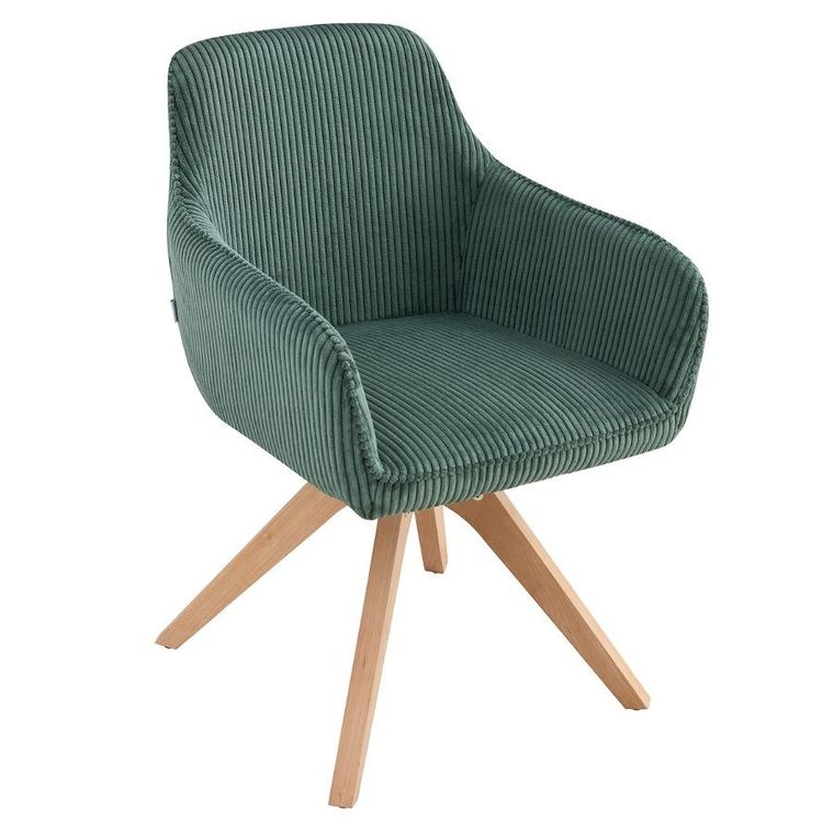 Homla, Pesa, krzesło w tkaninie, zielone, 56-60-82 cm