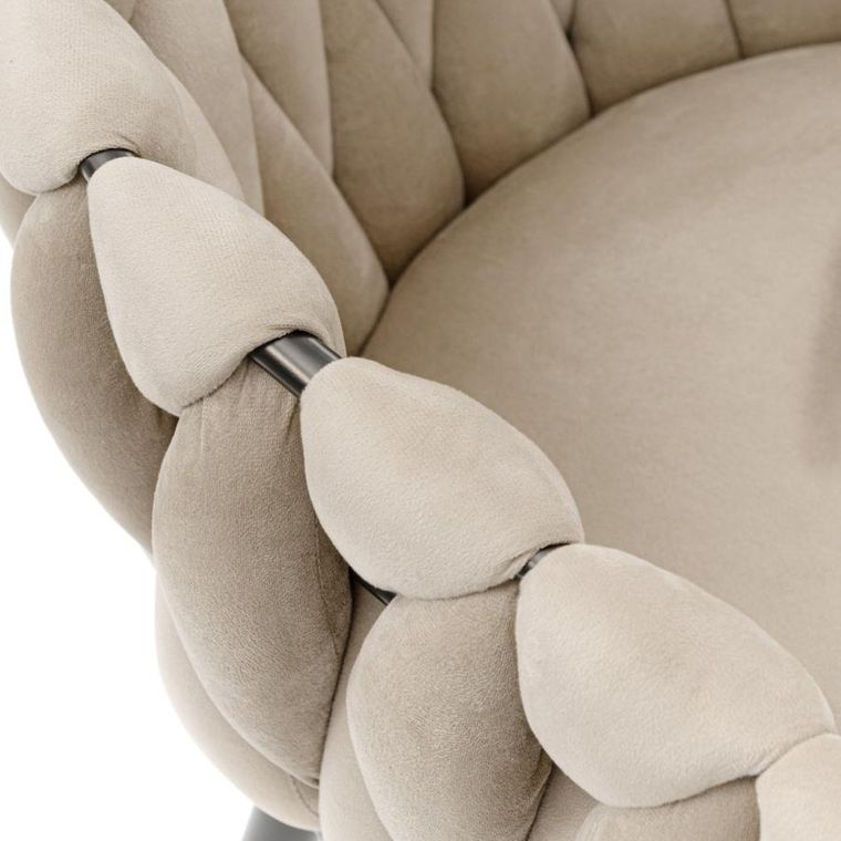 Homla, Prinssi, krzesło, welurowe beżowe, 64-54-73 cm