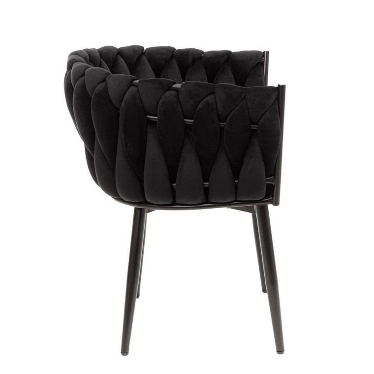 Homla, Prinssi, krzesło, welurowe czarne, 64-54-73 cm