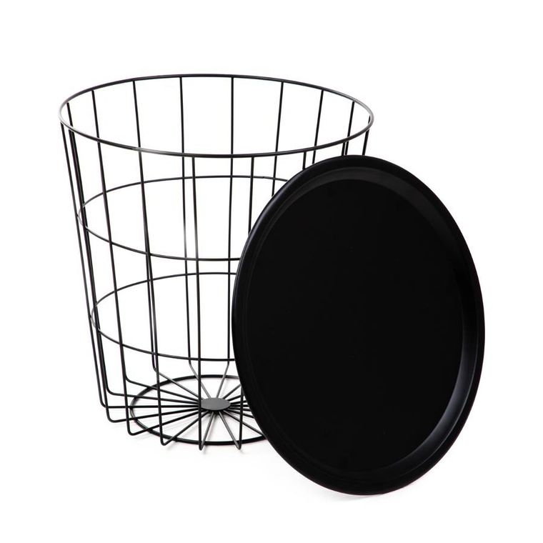 Homla, Scandi, stolik, czarny z czarnym blatem, 41-41-41 cm