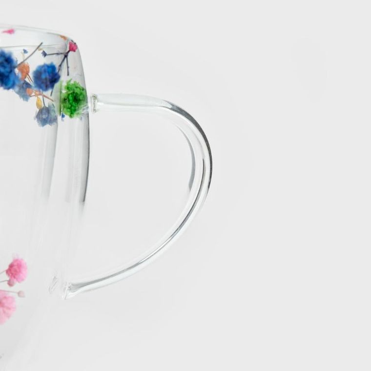 Homla, Seco, szklanka, z podwójną ścianką i kwiatami, 0,25l