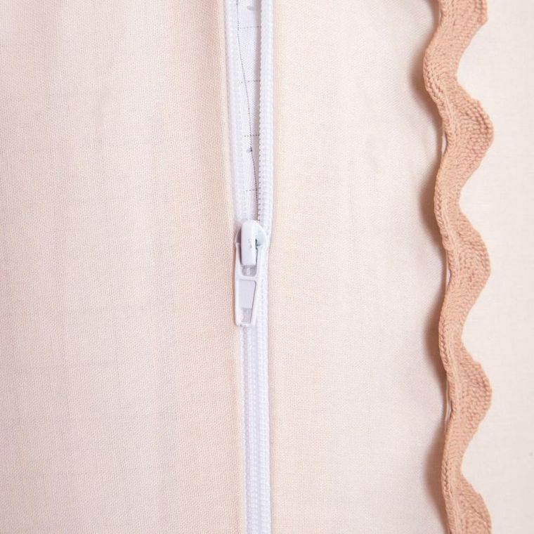 Homla, Vela, pościel, bawełniana z ozdobną lamówką beżowa, 200-220 cm