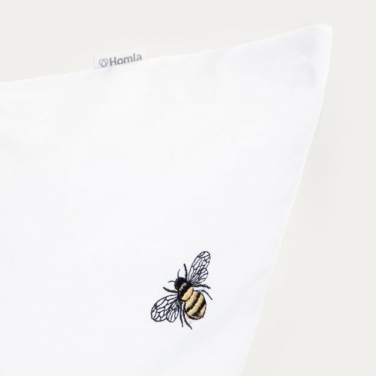 Homla, Zella, pościel, bawełniana z haftem w pszczoły, 160-200 cm