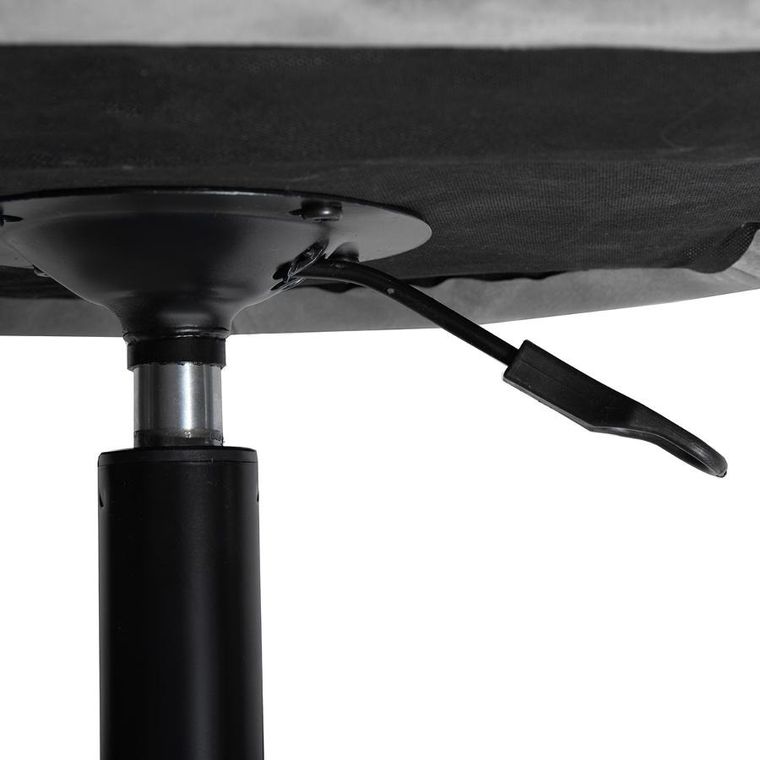 Homla,Teill, Krzesło welurowe obrotowe szare 55-54,5-80-90 cm