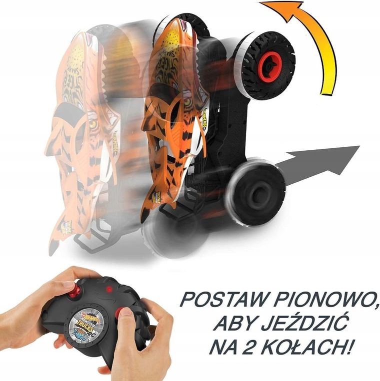 Hot Wheels, Monster Trucks Tiger Shark, pojazd zdalnie sterowany, skala 1:24