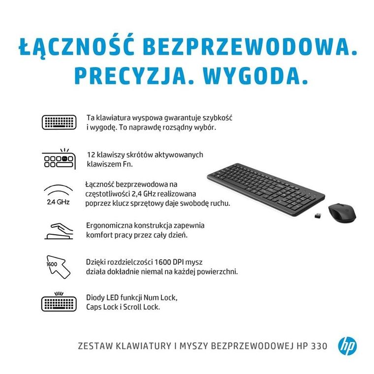 HP, klawiatura i mysz, czarny