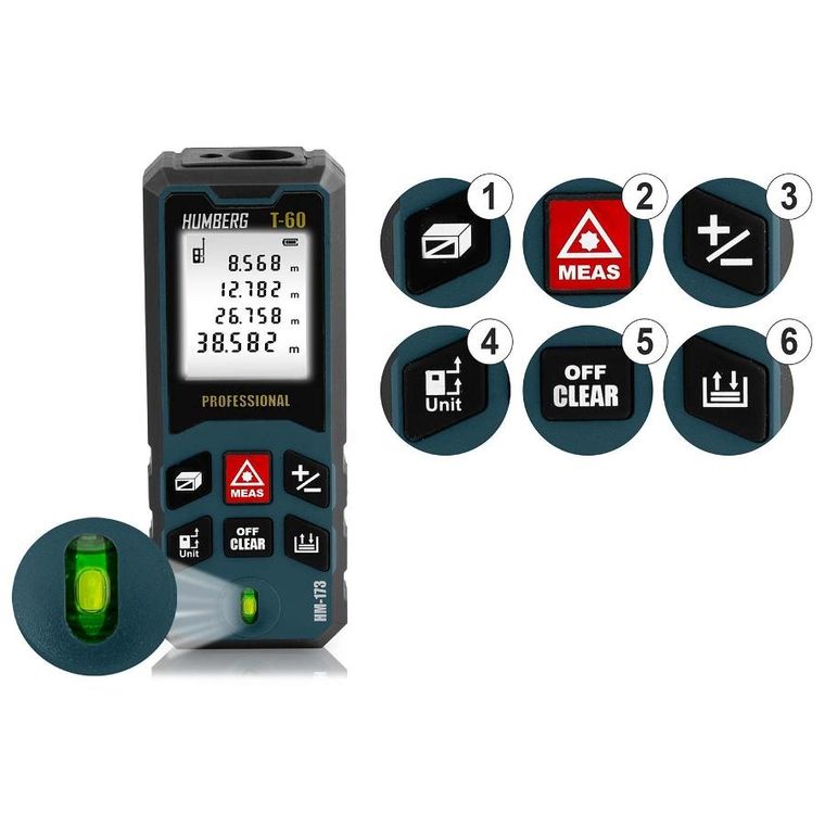 Humberg, dalmierz laserowy, 60 m, HM-173