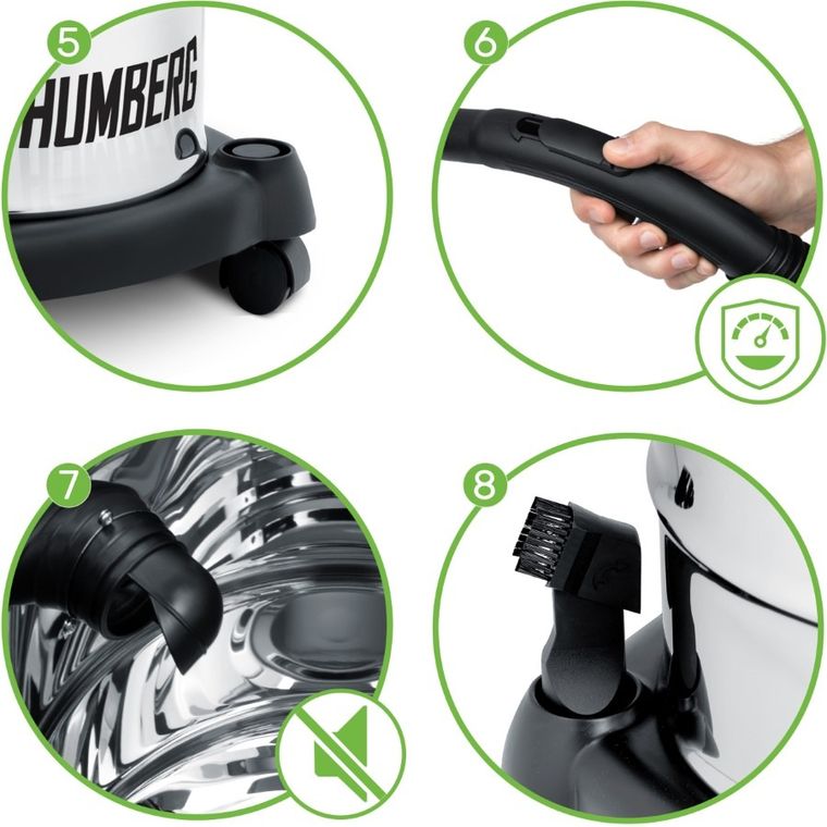 Humberg, odkurzacz przemysłowy, 20 L, 1200W, HM-400