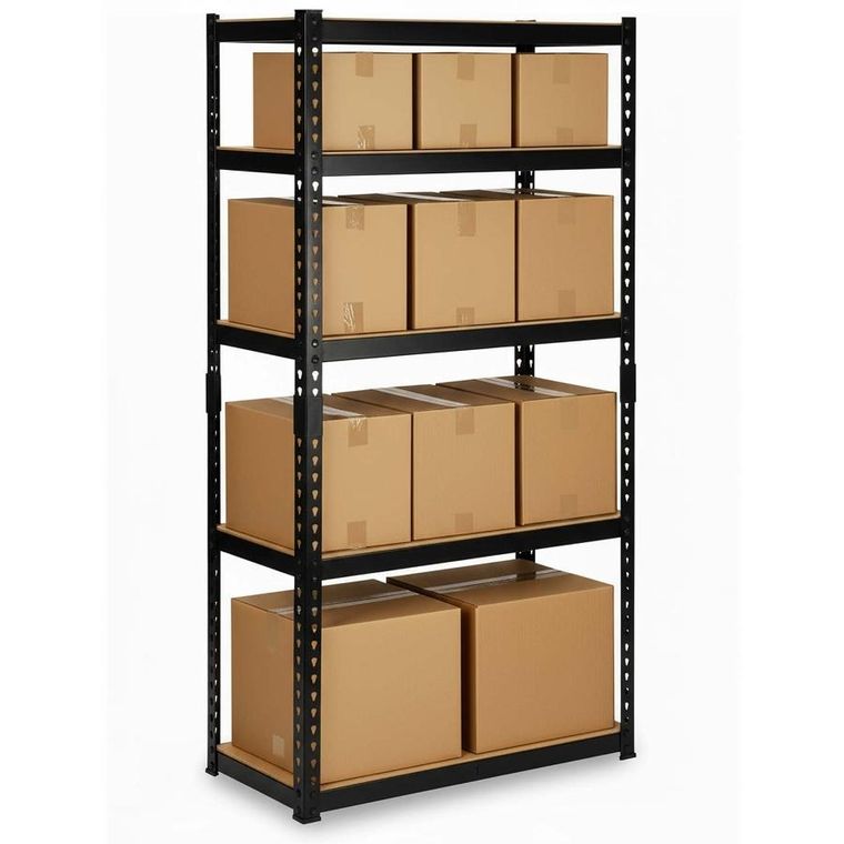 Humberg, regał magazynowy, metalowy, czarny, 183-90-40 cm, HR-853