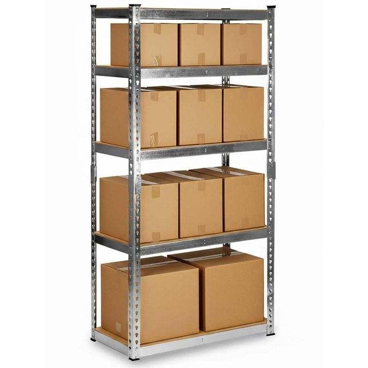 Humberg, regał magazynowy, metalowy, srebrny, 183-90-40 cm, HR-853