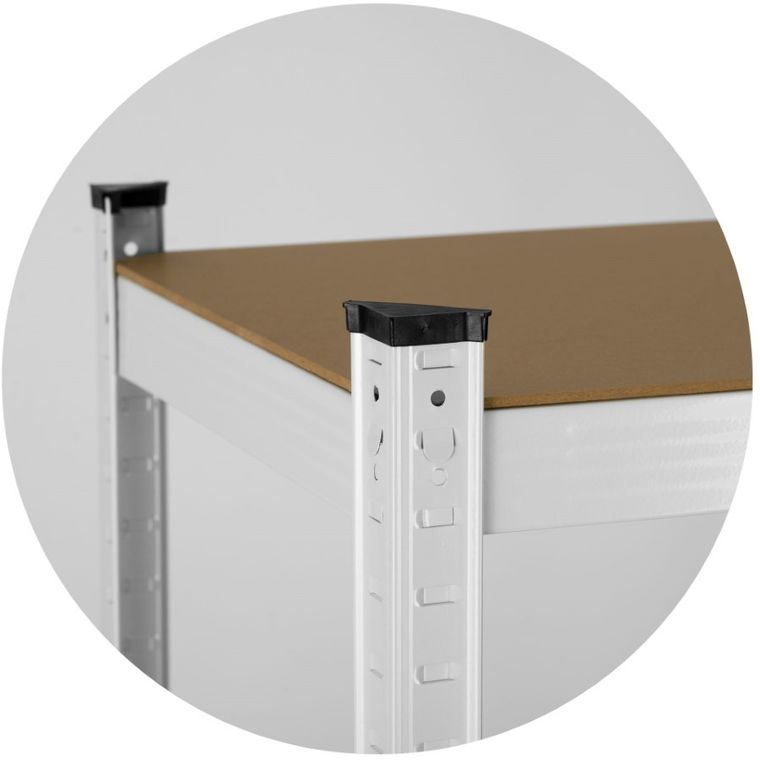 Humberg, regał metalowy, magazynowy, 180-90-30 cm, 875 kg, biały