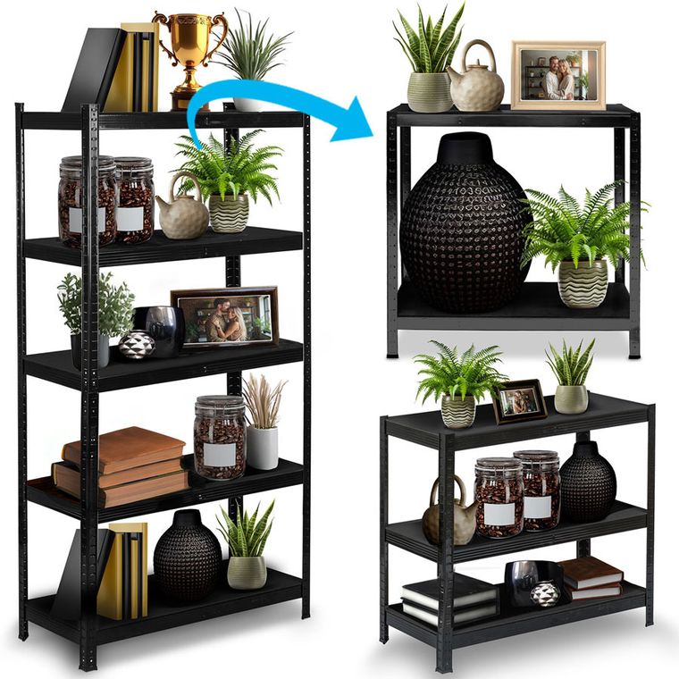 Humberg, regał metalowy magazynowy, czarny, 180-90-40 cm