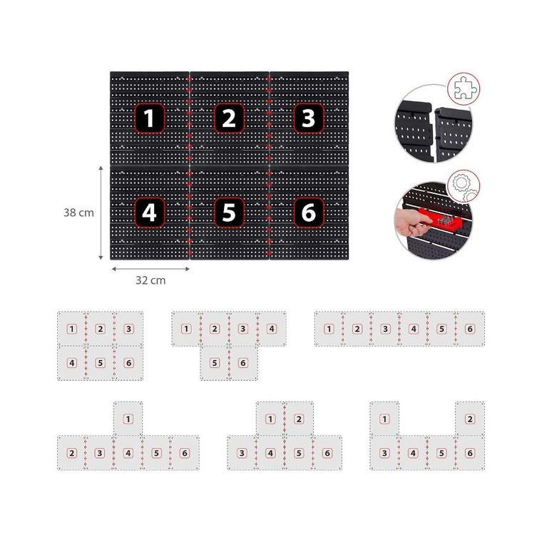 Humberg, tablica narzędziowa, warsztatowa, 96-76 cm, HM-581