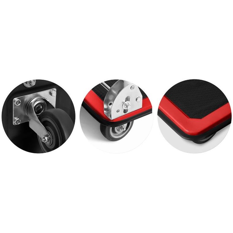 Humberg, wózek transportowy platformowy, czarno-czerwony