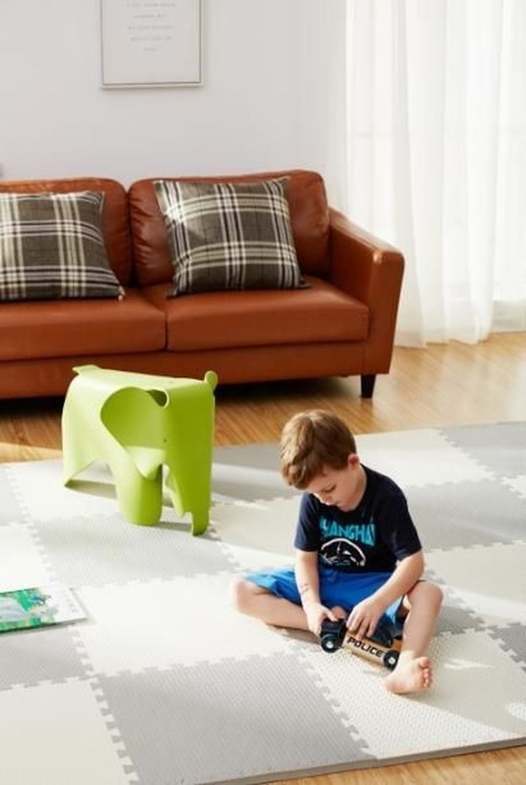 Humbi, mata piankowa, puzzle, kremowo-szara, 62-62-1 cm, 4 szt.