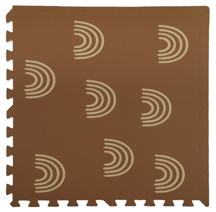 Humbi, mata piankowa, puzzle piankowe, brązowe łuki, 60-60 cm, 9 szt.