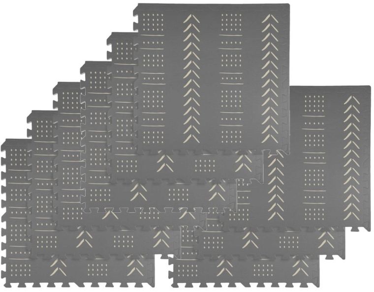 Humbi, mata piankowa, puzzle, szare, 62-62 cm, 9 szt.