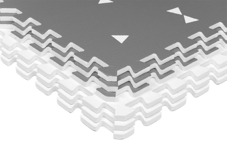 Humbi, mata piankowa, puzzle, szare trójkąty, 120-180 cm