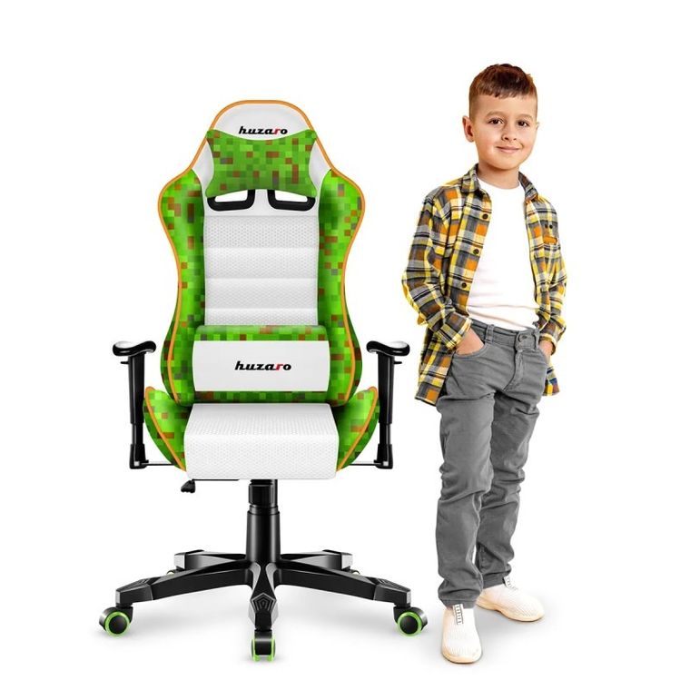 Huzaro, Ranger 6.0, fotel gamingowy dla dziecka, White Pixel