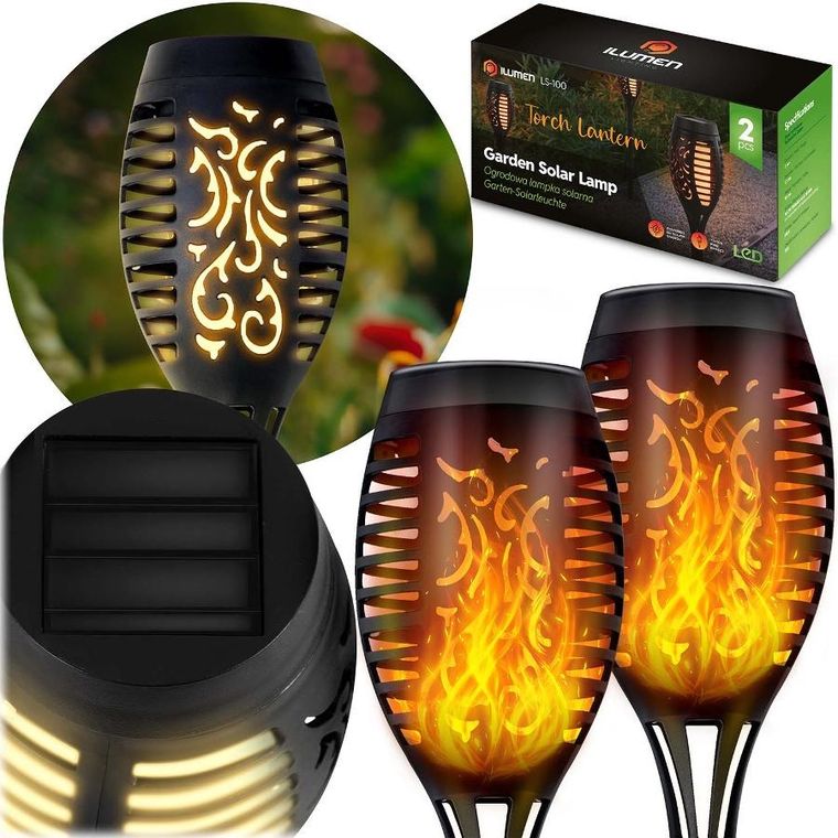Ilumen, lampka solarna, pochodnia, 2 szt.