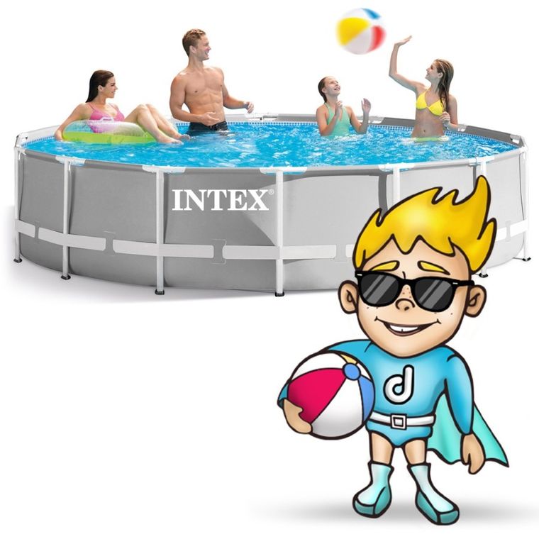 Intex, basen ogrodowy stelażowy, zestaw 12w1, 427-107 cm
