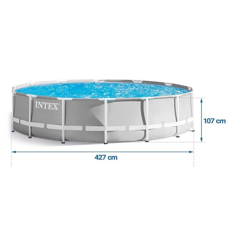 Intex, basen ogrodowy stelażowy, zestaw 21w1, 427-107-107 cm