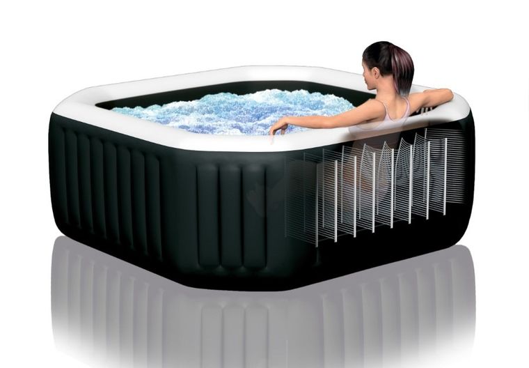 Intex, dmuchane SPA jacuzzi z hydromasażem, 4 os., akcesoria, 180-71 cm