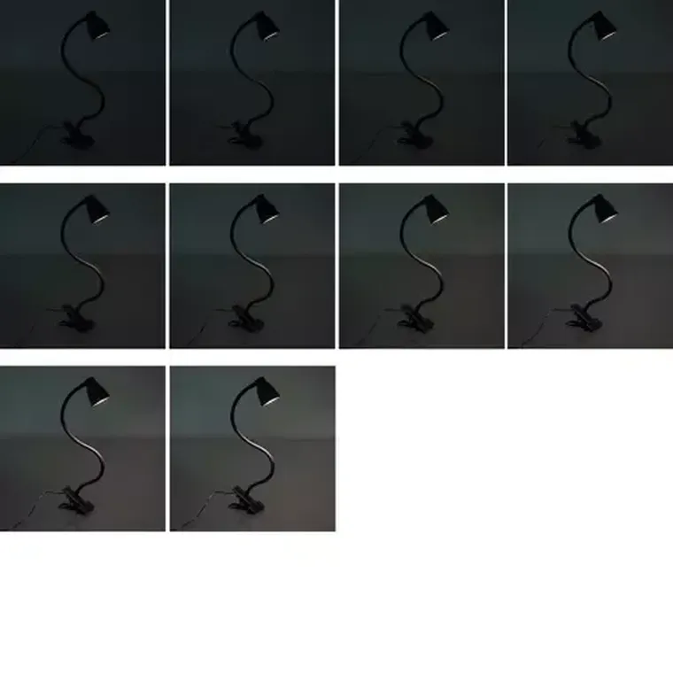 Izoxis, lampka biurkowa z klipsem, czarna