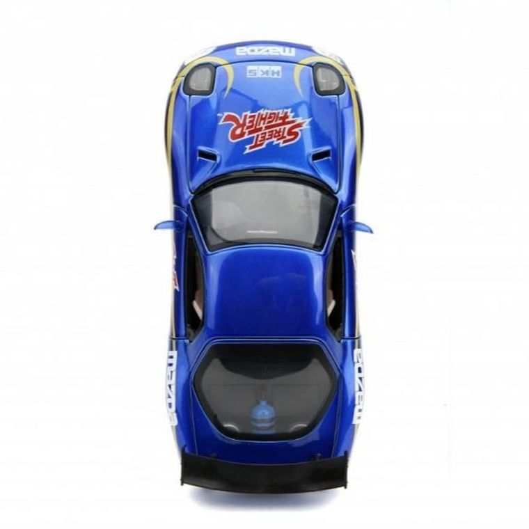 Jada Toys, Street Fighter, 1993 Mazda RX7, model pojazdu z figurką, 1:24