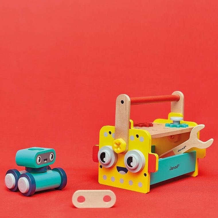 Janod, Brico'Kids, skrzynka z narzędziami, robot