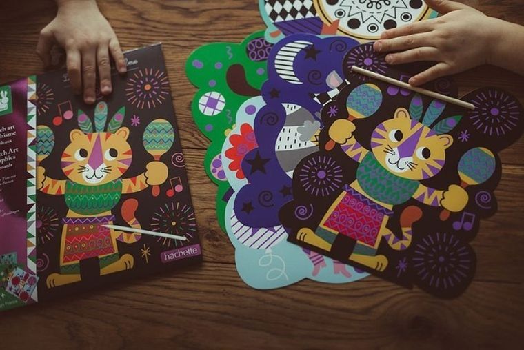 Janod, Graficzne zwierzątka do zdrapywania, zestaw kreatywny