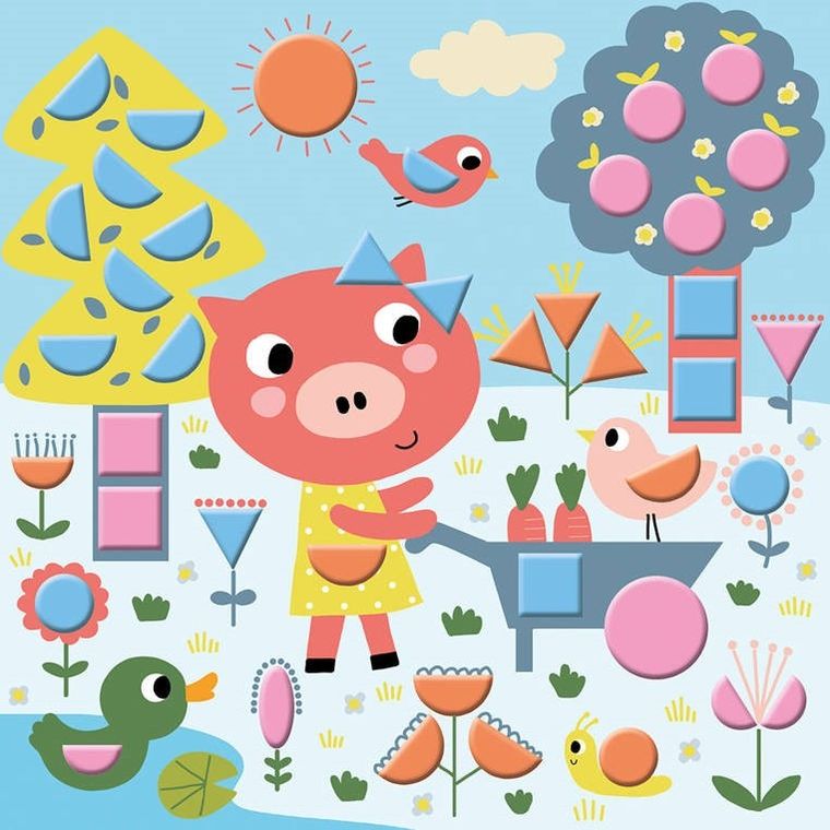 Janod, Naklejki geometryczne, zestaw kreatywny