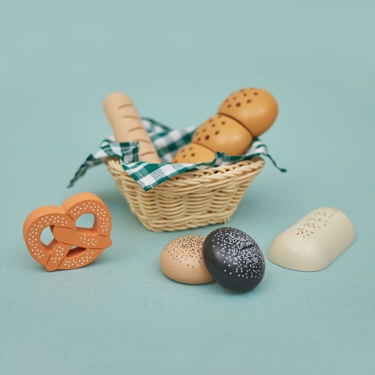 Janod, Shiny Grandma, koszyk z pieczywem z drewna